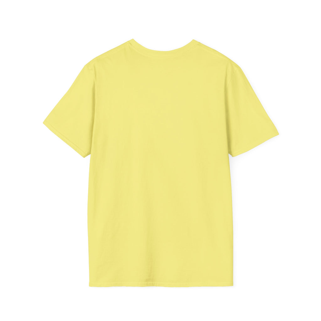 A Mighty Fortress is Our Dog T-Shirt back view in yellow, plain with no graphic, showing the clean back of the shirt.