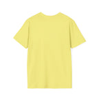 A Mighty Fortress is Our Dog T-Shirt back view in yellow, plain with no graphic, showing the clean back of the shirt.