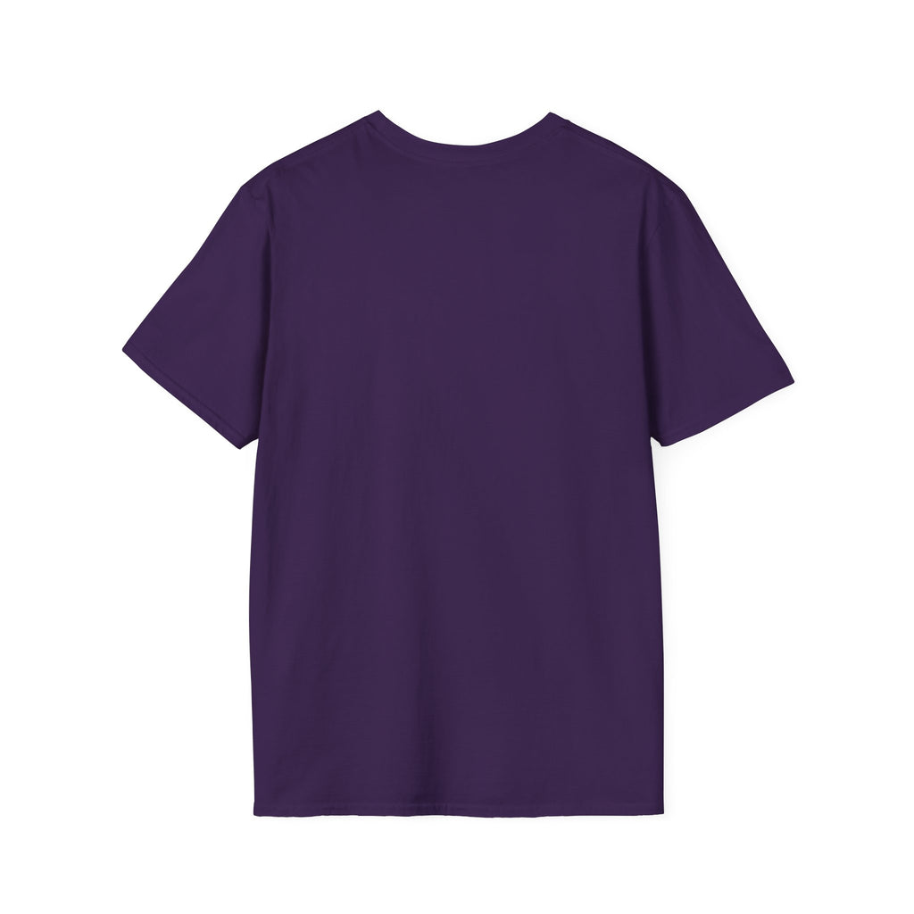 Dogma House Logo Dark T-Shirt back view flat lay in purple, showing the plain purple reverse side of the shirt with no print.