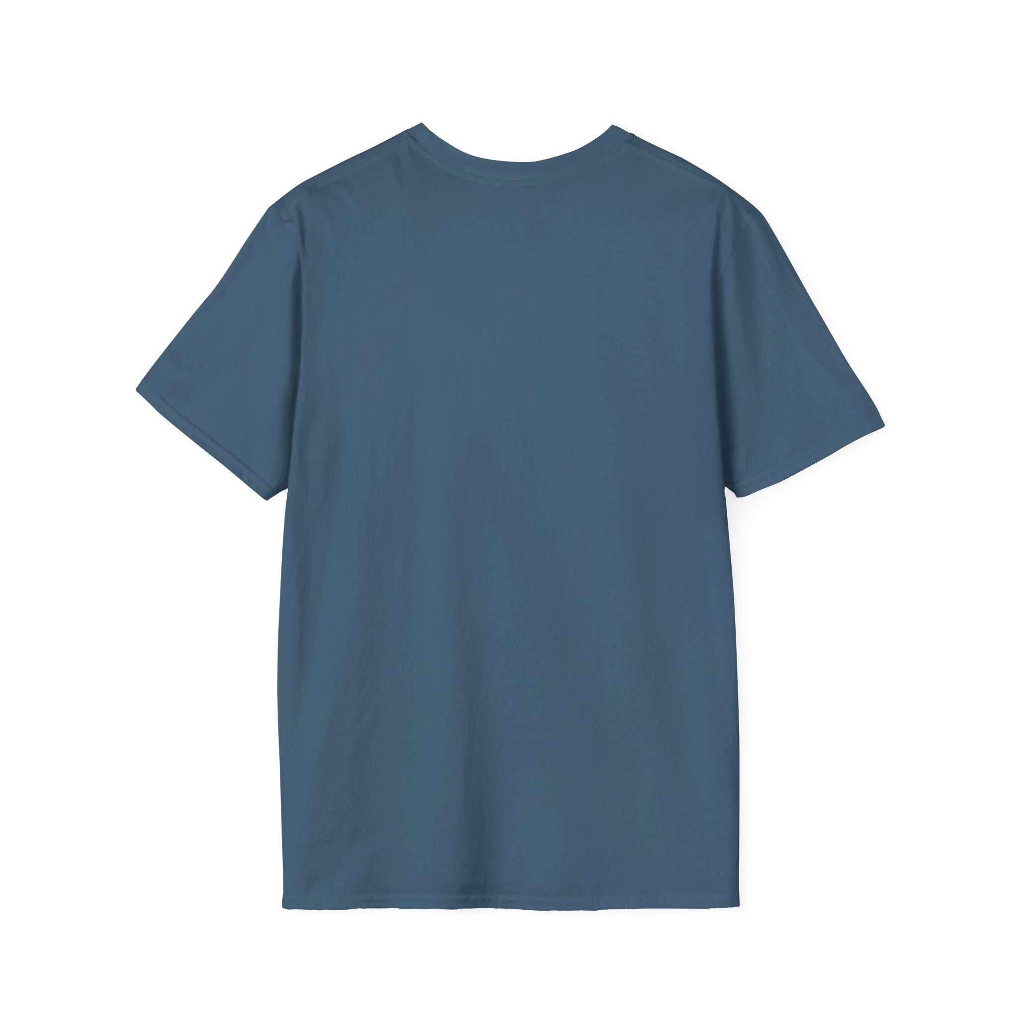For the Love of Dog Great Dane T-Shirt back view in indigo blue, plain with no graphic, showing the clean back of the shirt.