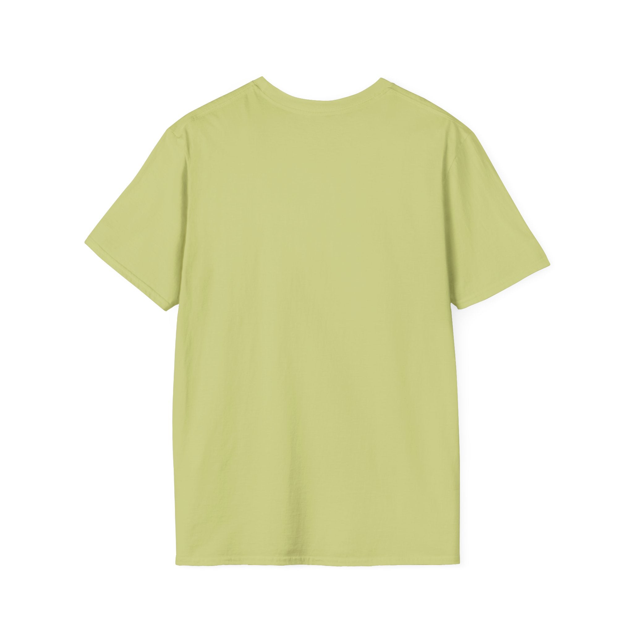 Pursuit of Fetch T-Shirt in light green kiwi showing the plain back view with no graphic.
