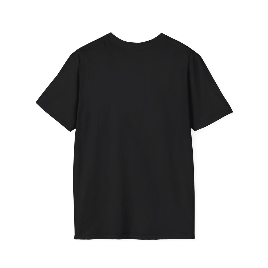 Saint Biscuit Heal Us T-shirt back view flat lay in black, showing a plain black back with no graphic.