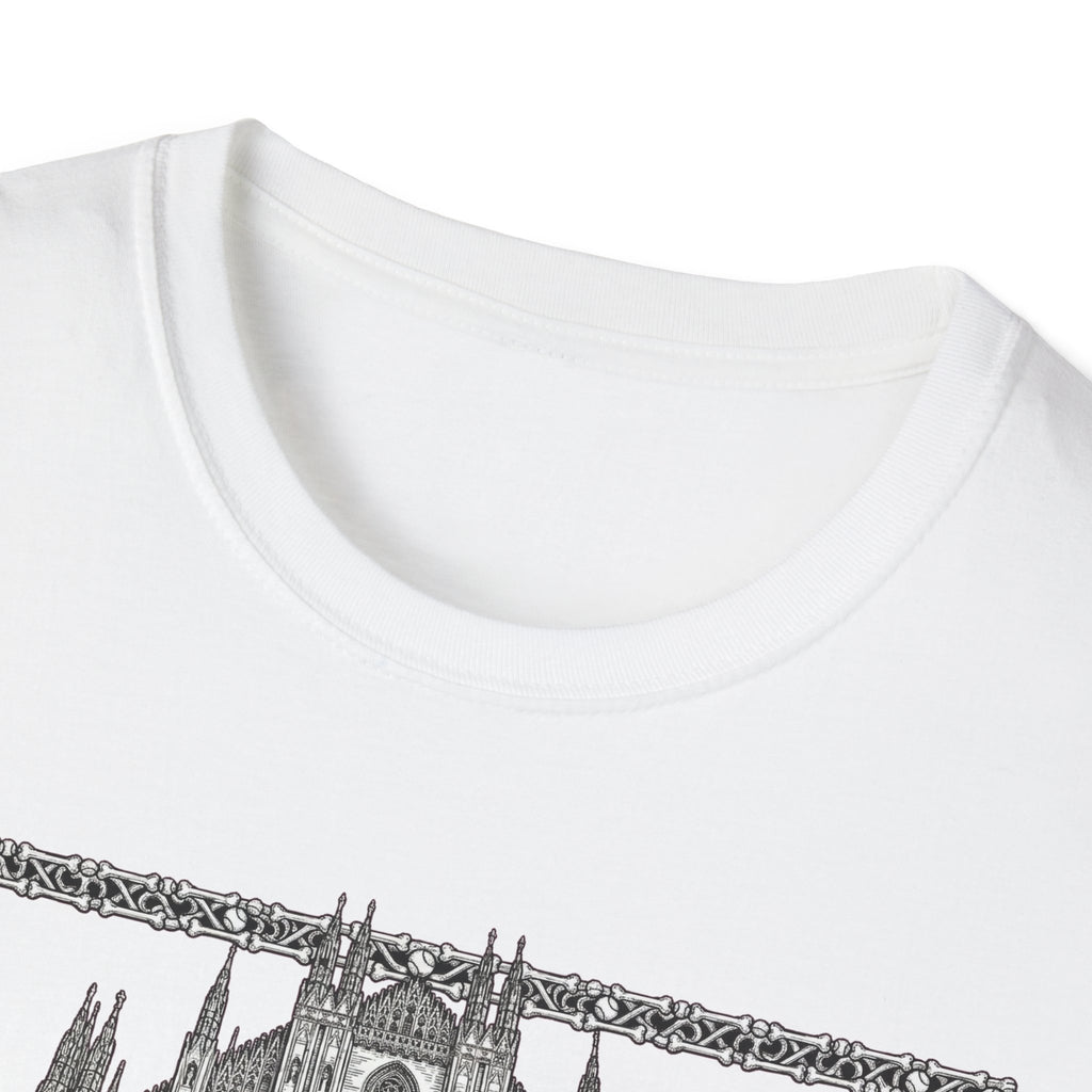 A Mighty Fortress is Our Dog T-Shirt back view in silver gray, plain with no graphic, showing the clean back of the shirt.
