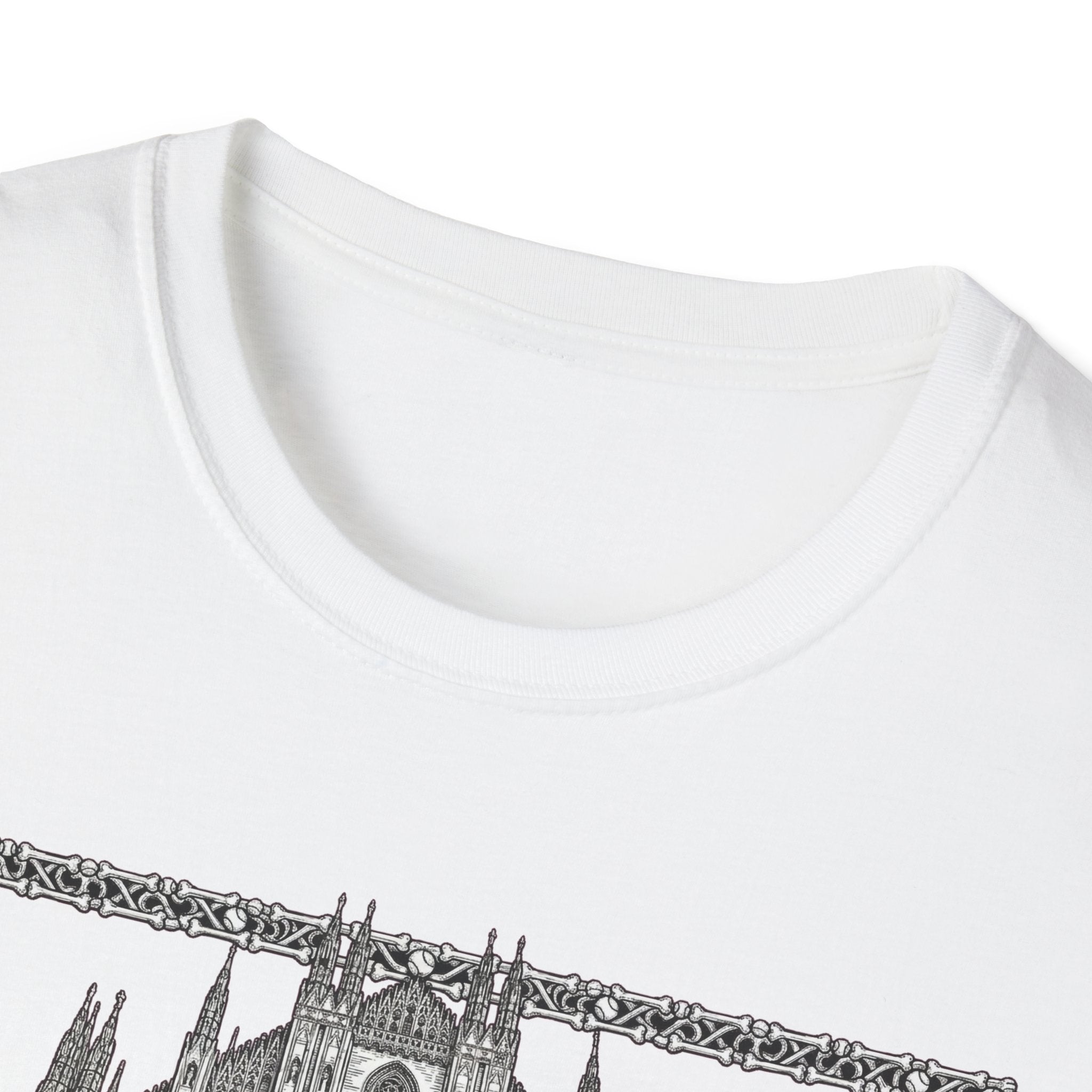 A Mighty Fortress is Our Dog T-Shirt back view in silver gray, plain with no graphic, showing the clean back of the shirt.
