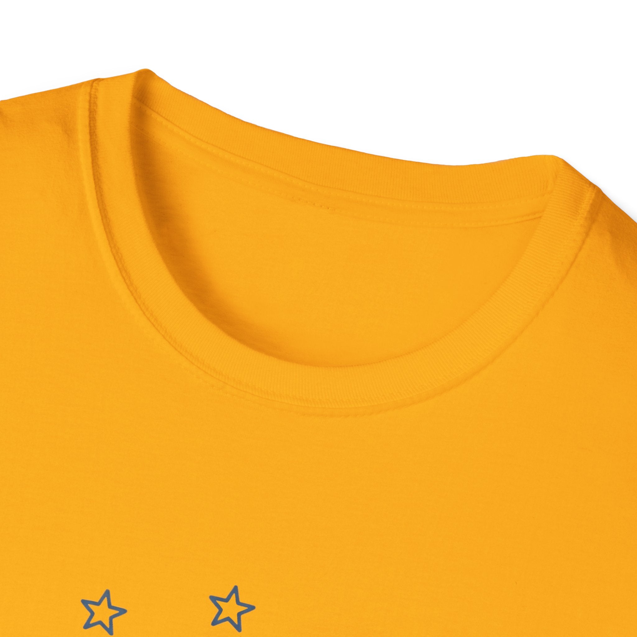 One Nation Under Dog T-Shirt in gold yellow showing the plain back view with no graphic.