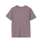 Praise Dog From Whom All Blessings Flow Geometric T-Shirt back view flat lay in dusty mauve, showing a plain crew neck back with no graphic.