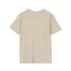 I Stand Amazed Great Dane T-Shirt back view in sand, showing a plain unprinted reverse side of the crew-neck tee.