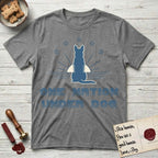One Nation Under Dog T-Shirt flat lay in Graphite Heather, featuring a minimalist design with a Dog silhouette over a radiating sunburst, five stars, and bold "One Nation Under Dog" typography.