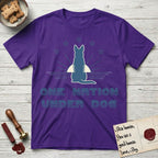 One Nation Under Dog T-Shirt flat lay in Purple, featuring a minimalist design with a Dog silhouette over a radiating sunburst, five stars, and bold "One Nation Under Dog" typography.